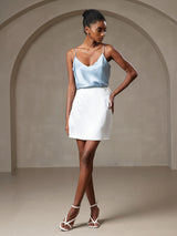 [Grayish Blue] SilkSilky  Spaghetti Strap V Neck Camisole Top 007