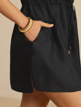 [Black] SilkSilky  Cap Sleeve Dress 005