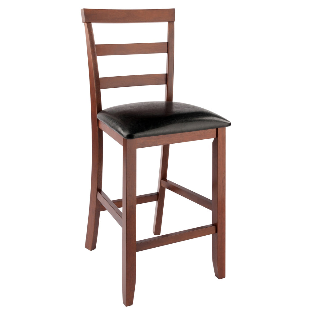 Scalera Ladder Back Swivel Bar Stool - Classic Design, Solid Wood Construction, Comfortable Seat, Walnut Finish - Ergode