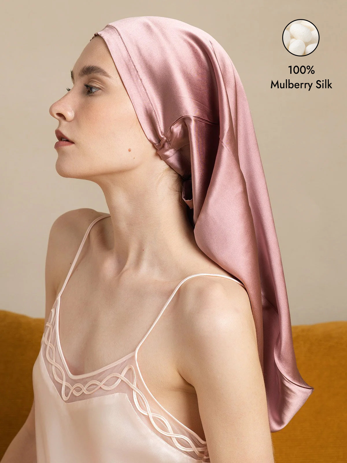 [Pale Mauve] SilkSilky  Sleep Cap 001