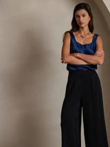 [Dark Blue] SilkSilky  Sleeveless Camisole Top 004