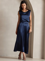 [Dark Blue] SilkSilky  Skirt 007