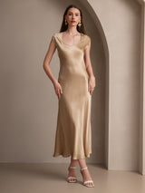 [Champagne] SilkSilky  Cap Sleeve Dress 004