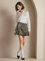 [White] SilkSilky  Long Sleeve Lapel Collar Women's Shirts 007