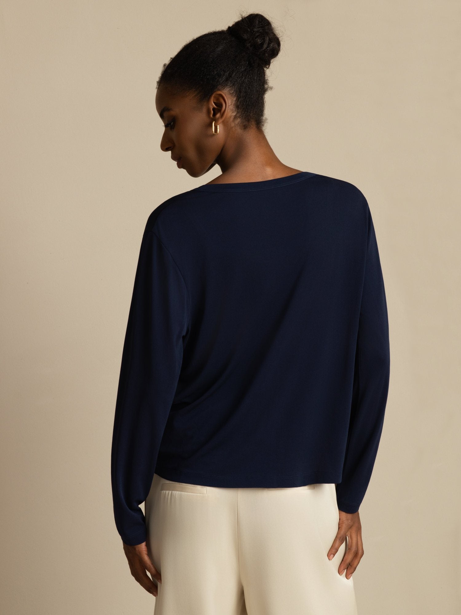 [Dark Blue] SilkSilky  Long Sleeve Women's Cardigan 002