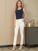 [Dark Blue] SilkSilky  Sleeveless Round Neck Women's T-Shirt 004