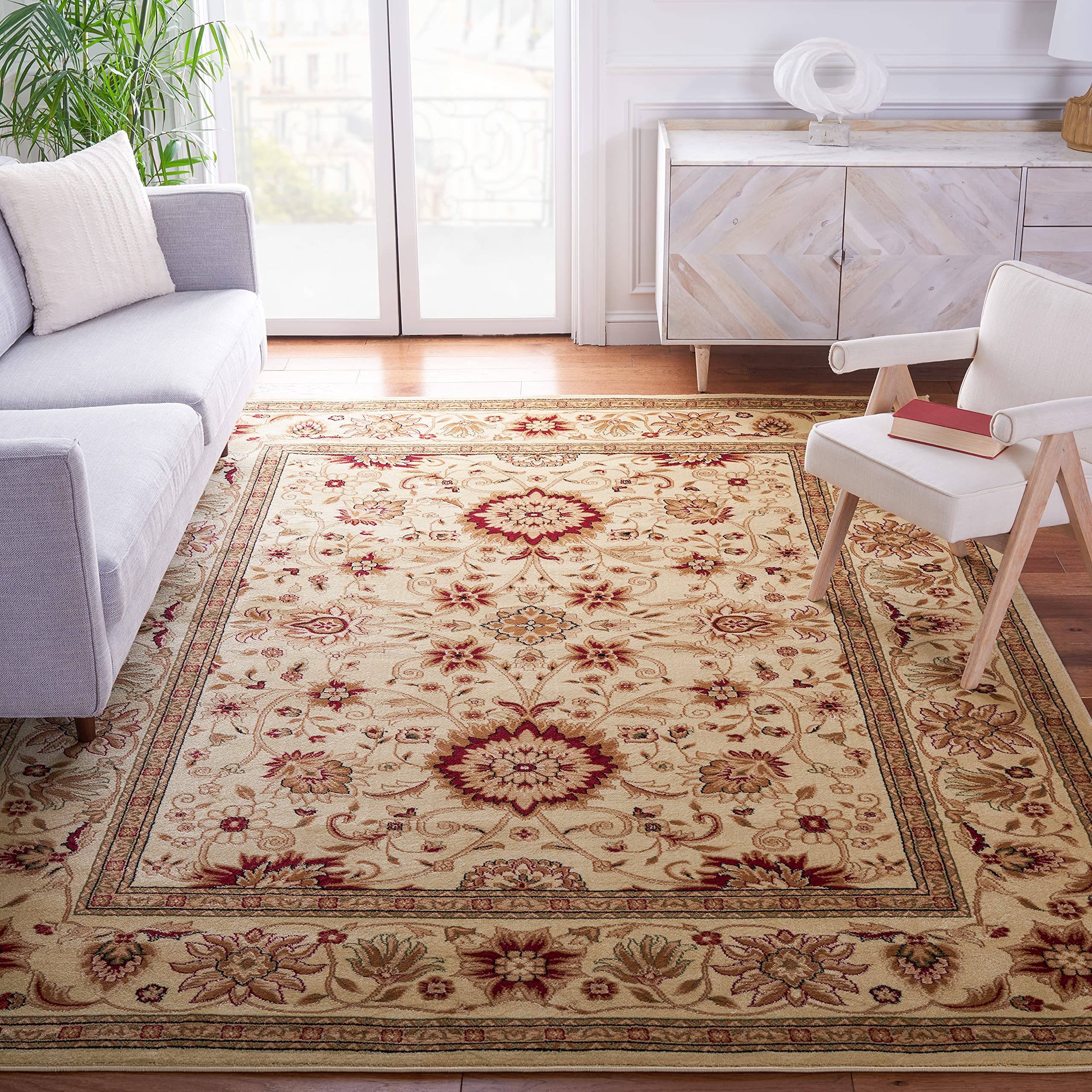 SAFAVIEH Lyndhurst Collection Area Rug - 10 x 14, Ivory & Ivory, Traditional Oriental Design, Non-Shedding & Easy Care, Ideal 