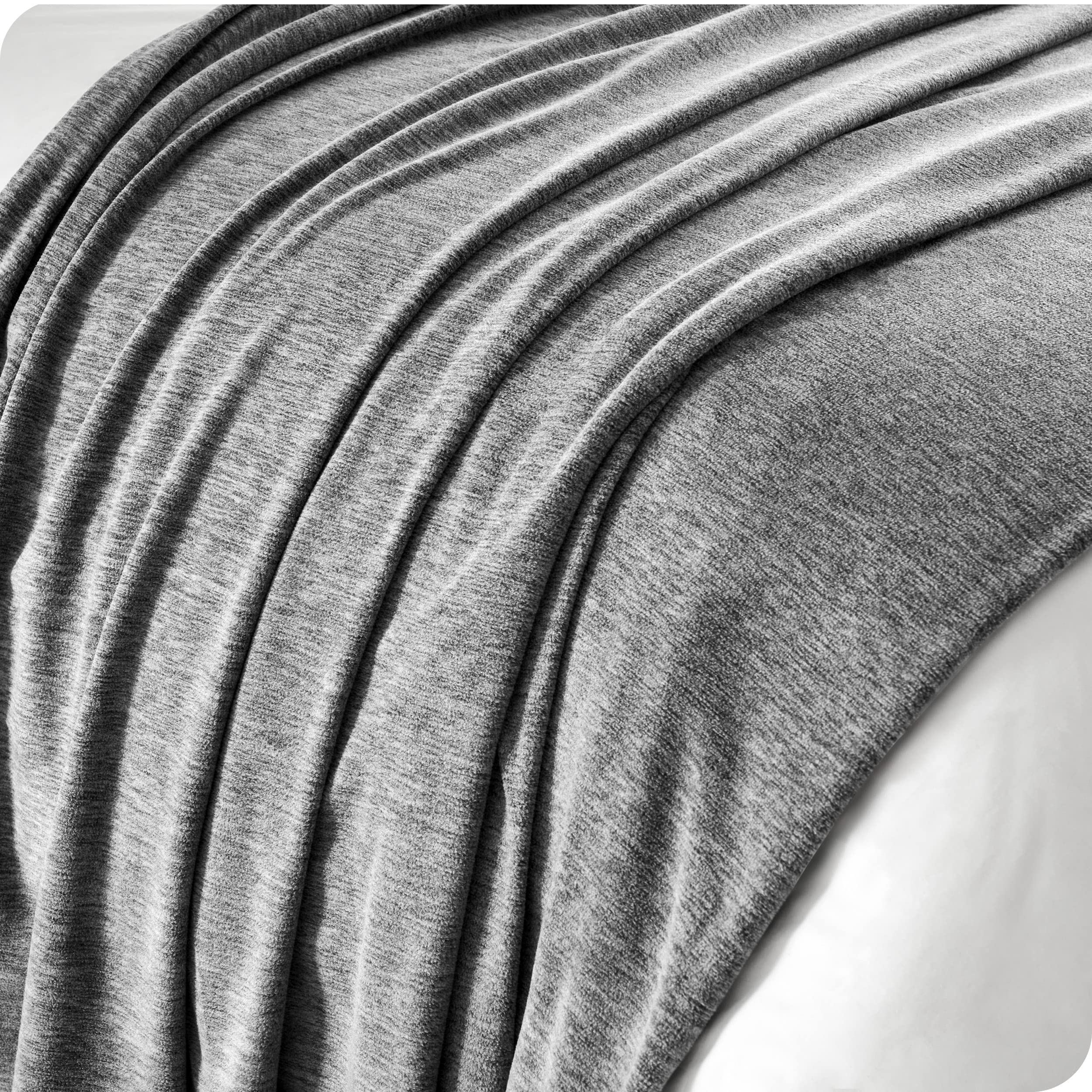 Bare Home Polar Fleece Blanket - King Blanket - Heathered Light Grey - Warm & Cozy - Premium Fleece - Blanket For Bed, Camping,
