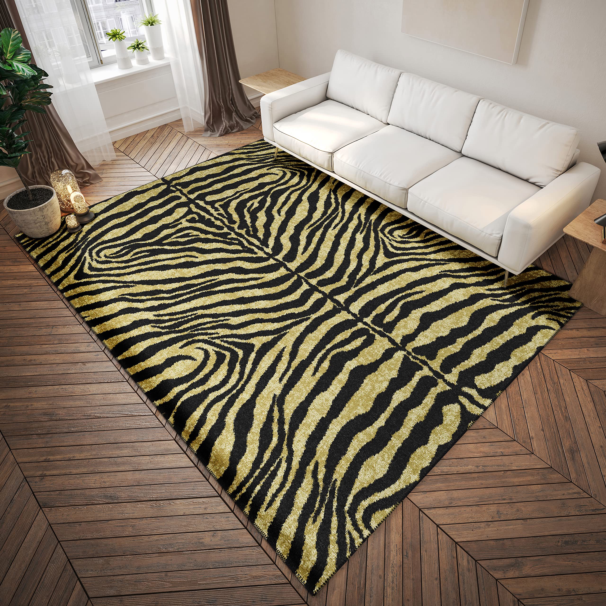 Addison Rugs Safari Asf31 Gilded Washable 5' X 7'6" Indoor Outdoor Area Rug, Easy Clean, Machine Washable, Non Shedding, Bedroom, Entry, Living Room, Dining Room, Kitchen, Patio Rug