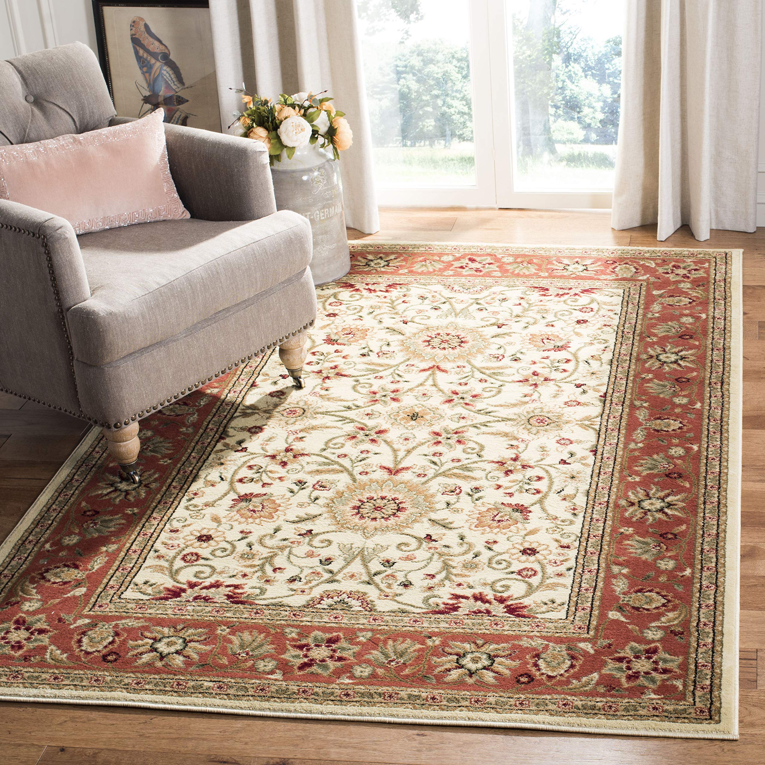 SAFAVIEH Lyndhurst Collection Accent Rug - 33 x 53, Ivory & Rust, Traditional Oriental Design, Non-Shedding & Easy Care, Ideal