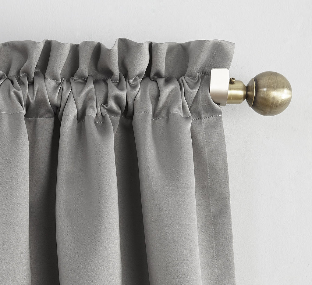 Sun Zero Easton Energy Saving Blackout Rod Pocket Curtain Panel, 40' X 84', Gray