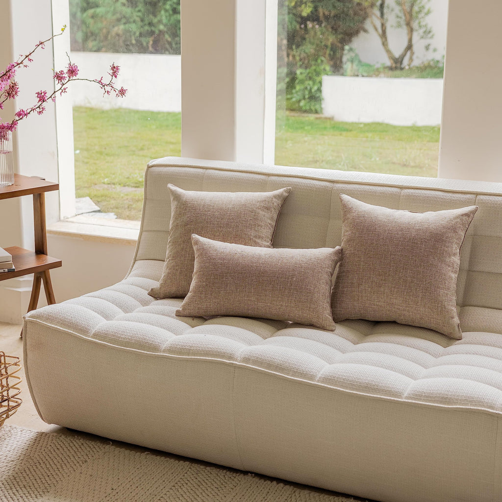 Home Brilliant 24X24 Throw Pillow Covers Linen Textured Fall Throw Pillow Covers Neutral Decorative Pillow Cases For Couch Sofa