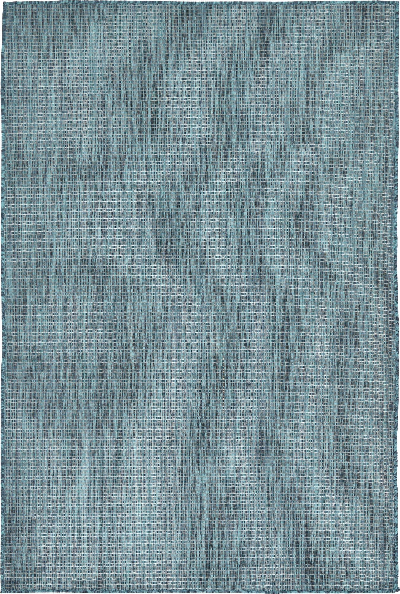 Unique Loom Collection Casual Transitional Solid Heathered Indoor/Outdoor Flatweave Area Rug (8' X 11' 4' Rectangle, Teal/Navy