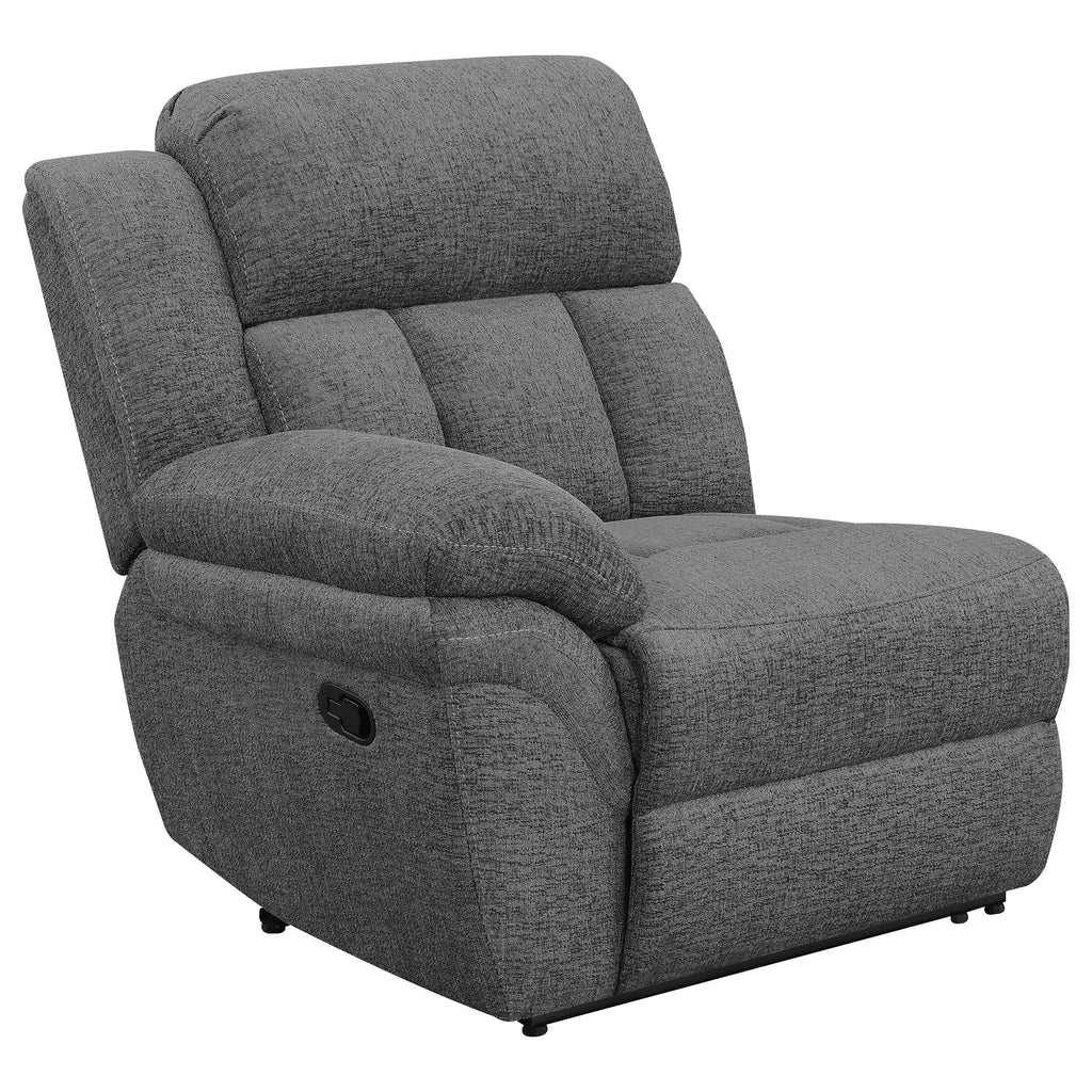 Coaster Bahrain Upholstered Modern Chenille Motion Loveseat Console in Charcoal