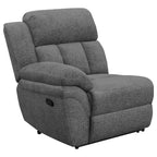 Coaster Bahrain Upholstered Modern Chenille Motion Loveseat Console in Charcoal