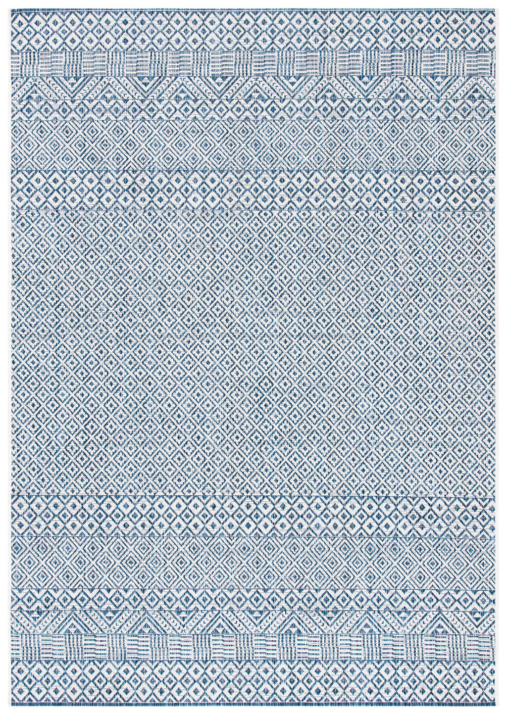 Safavieh Courtyard Collection 2'7' X 5' Blue / Navy Cy8235 Indoor-Outdoor Waterproof Easy-Cleaning Patio Backyard Mudroom Area-Rug