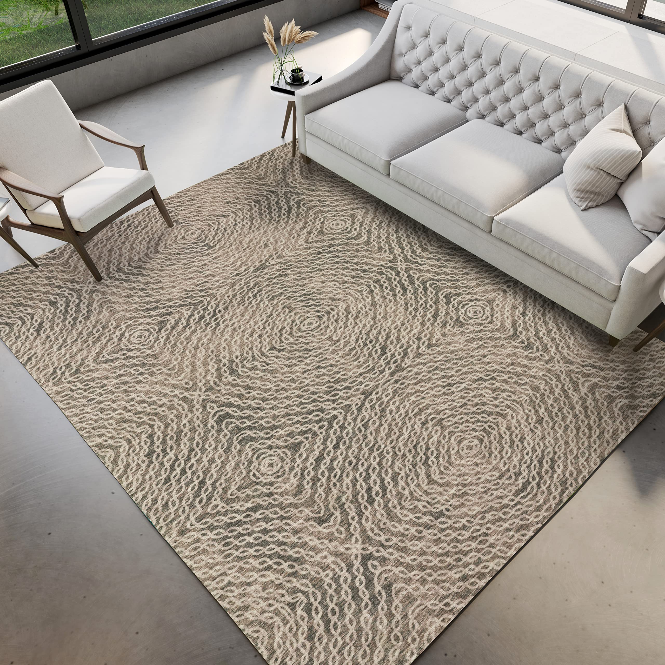 Dalyn Rugs Brisbane Br3 Geometric Chain Links Mink 5' X 7'6"