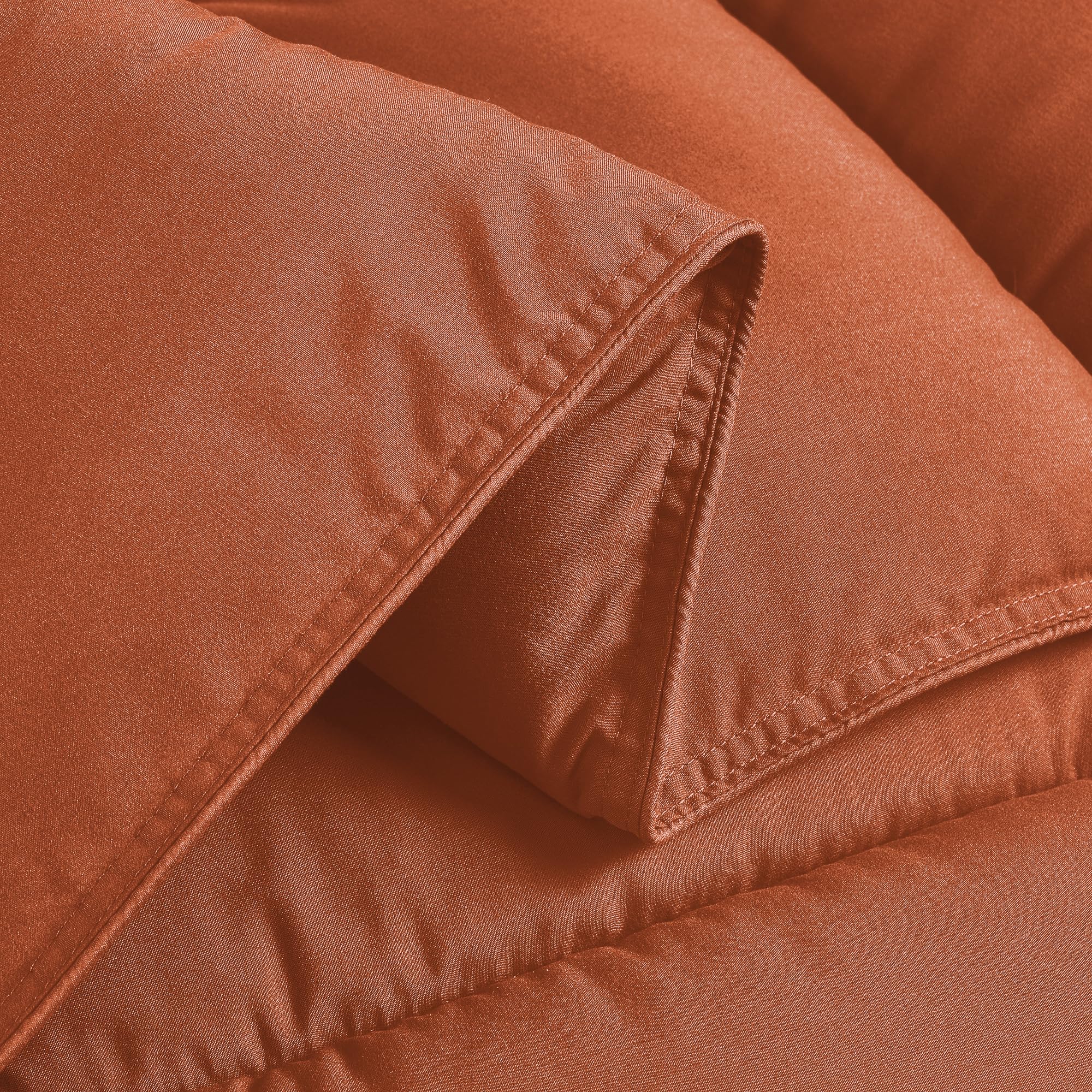 Chezmoi Collection Rust Orange Down Alternative Comforter King - 3-Piece Lightweight Comforter Set - All Seasons Microfiber Comf