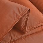 Chezmoi Collection Rust Orange Down Alternative Comforter Queen - 3-Piece Lightweight Comforter Set - All Seasons Microfiber Com