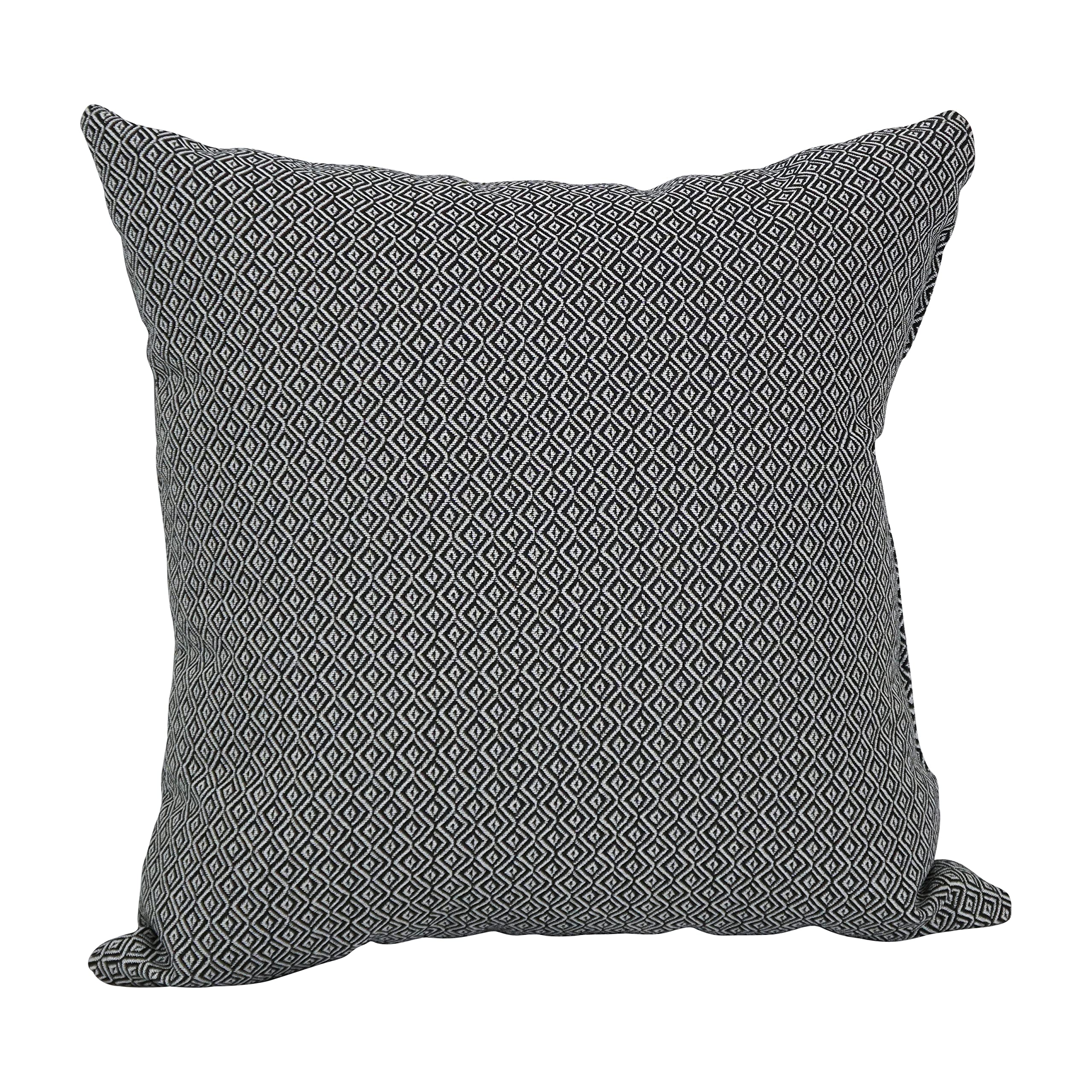 Blazing Needles Square Polyester Jacquard Throw Pillow, 17", Hazeltsb Domino