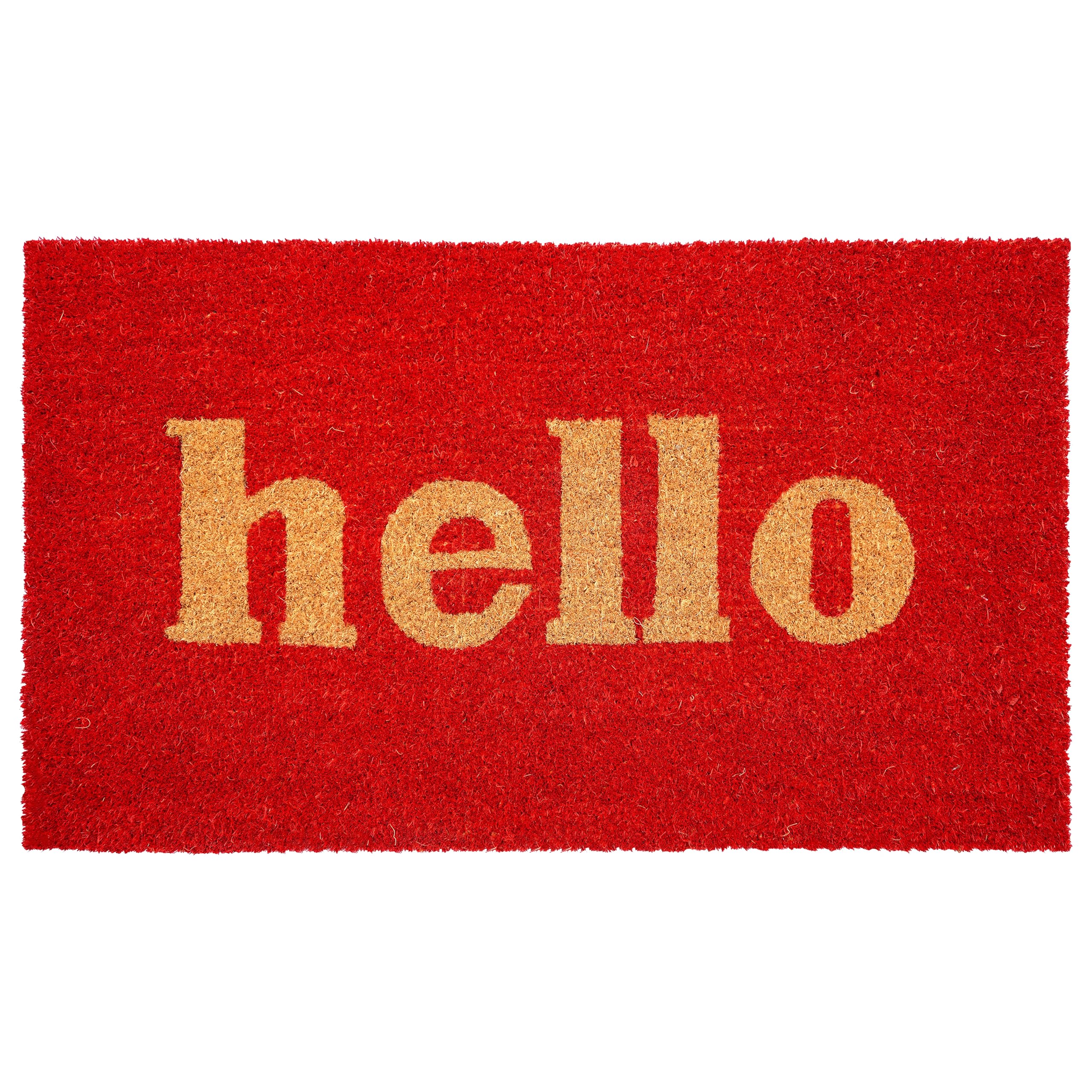 Calloway Mills 100282436Rnb Block Hello Doormat, 24' X 36', Red/Natural