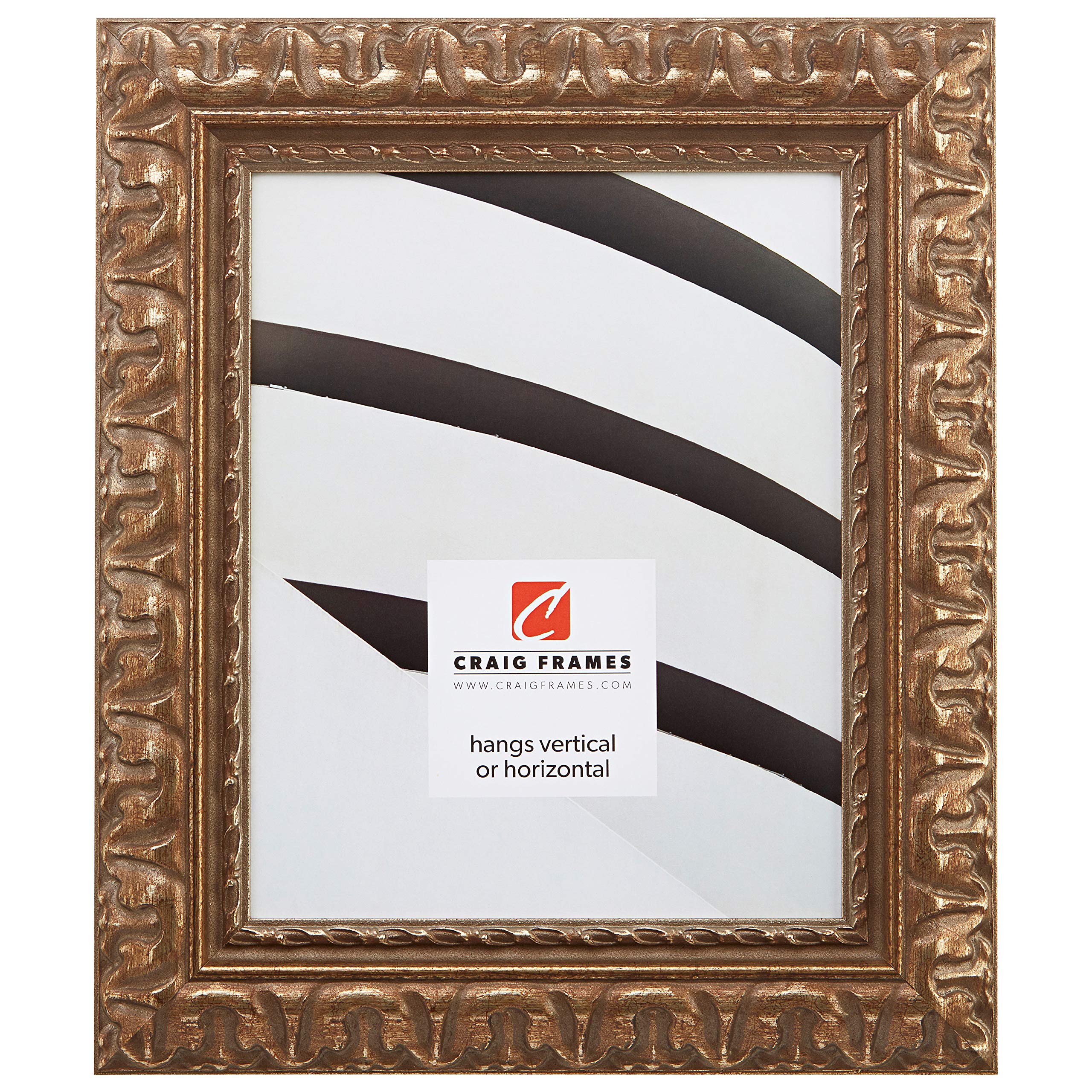 Craig Frames Bravado Ornate Antique Bronze Picture Frame, 12 by 36-Inch