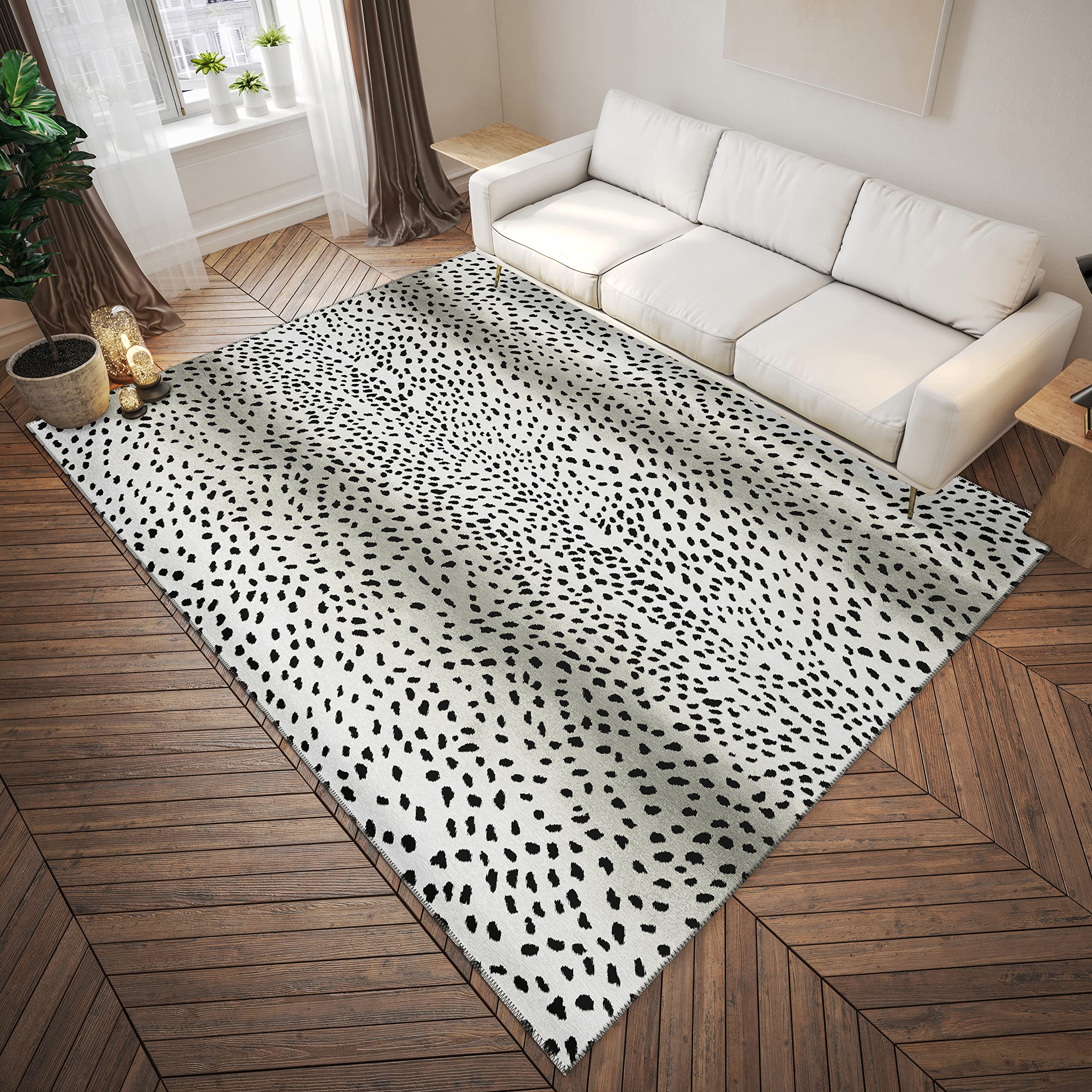 Addison Rugs Safari Asf33 Pearl Washable 3' X 5' Indoor Outdoor Area Rug, Easy Clean, Machine Washable, Non Shedding, Bedroom, Entry, Living Room, Dining Room, Kitchen, Patio Rug