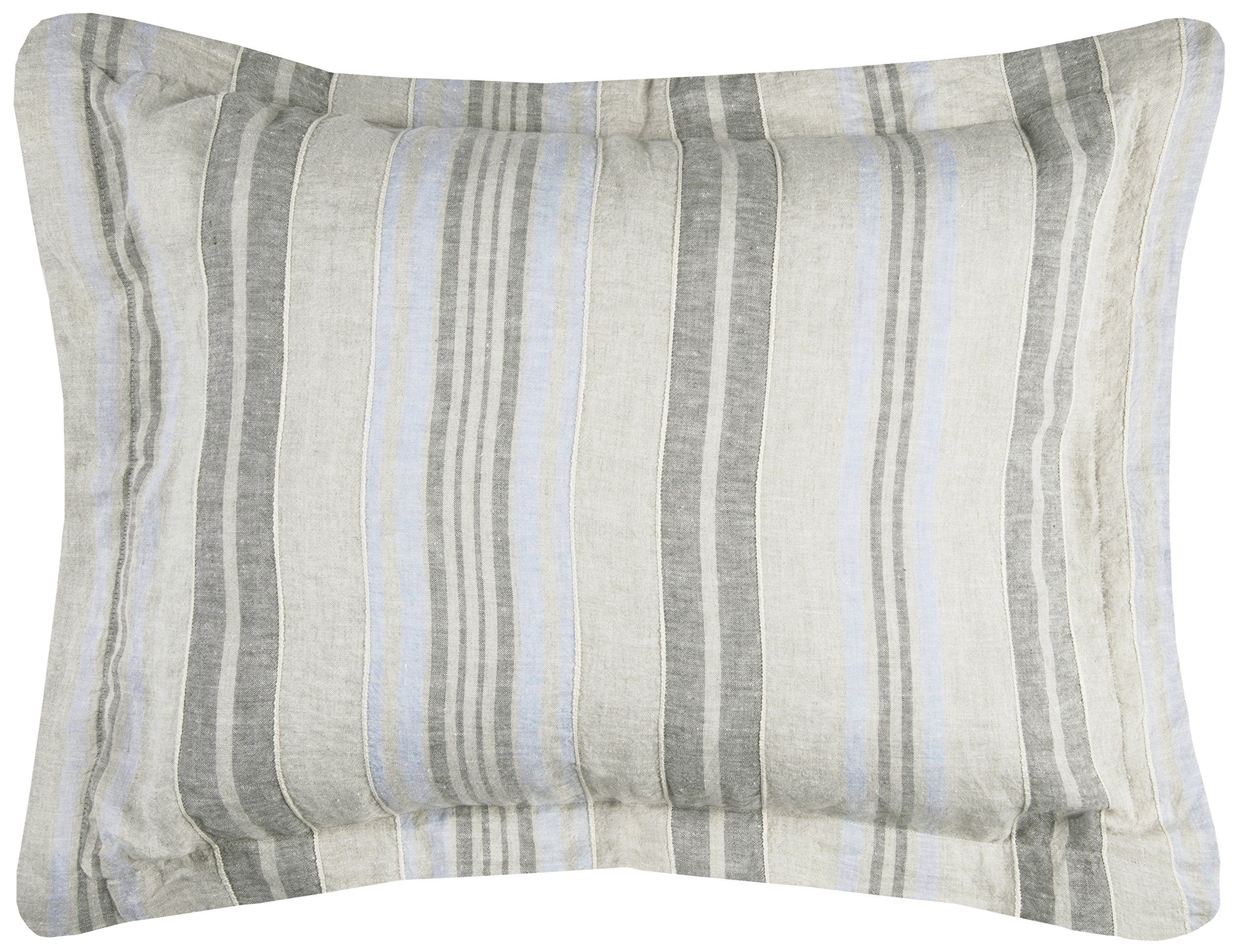 Rizzy Home | BT4229 | Standard Sham | 20"x26" Gray/Blue/Neutral Stripe