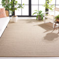 SAFAVIEH Natural Fiber Collection X-Large Area Rug - 11 x 15, Marble & Linen, Border Sisal Design, Easy Care, Ideal for High T