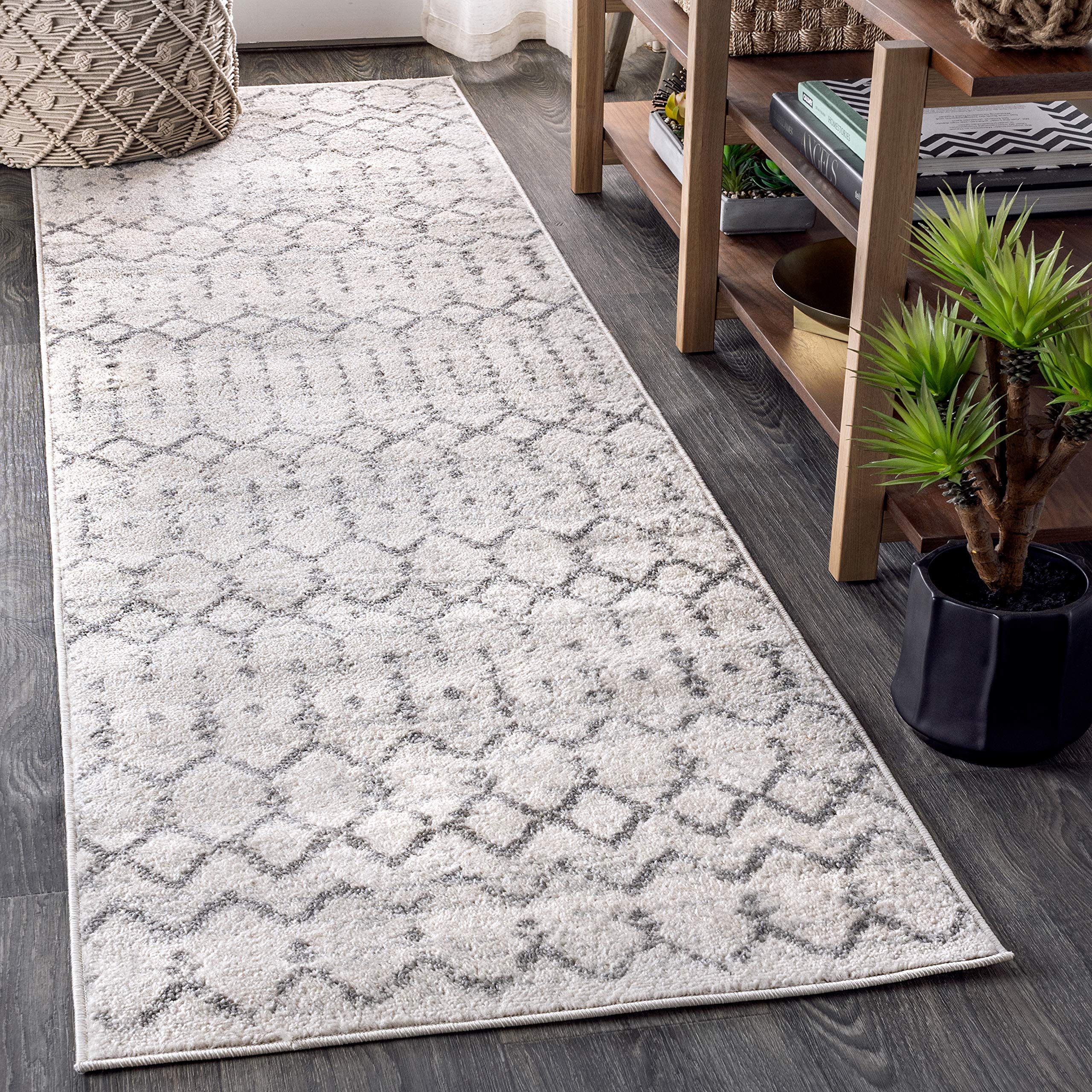 JONATHAN Y MOH101B-214 Moroccan Hype Boho Vintage Diamond 2 ft. x 14 ft. Runner-Rug, Bohemian, Southwestern, Transitional, Pet F