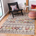 SAFAVIEH Amsterdam Collection 12 Square Light Grey/Multi AMS108G Moroccan Boho Non-Shedding Area Rug