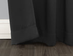 Sun Zero Easton Energy Saving Blackout Rod Pocket Curtain Panel, 40' X 63', Black
