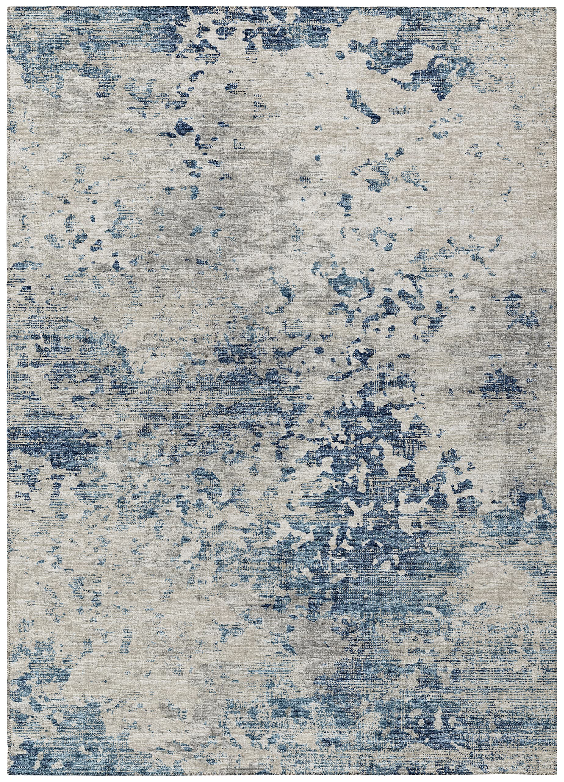 Addison Rugs Indoor/Outdoor Accord Aac35 Blue Washable 8' X 10' Indoor Outdoor Area Rug, Easy Clean, Machine Washable, Non Shedding, Bedroom, Living Room, Dining Room, Kitchen, Patio Rug