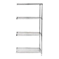 Quantum Storage Systems AD63-1242C Add-On Kit for 63 High 4-Tier Wire Shelving Unit, Chrome Finish, 12 Width x 42 Length x 63 He