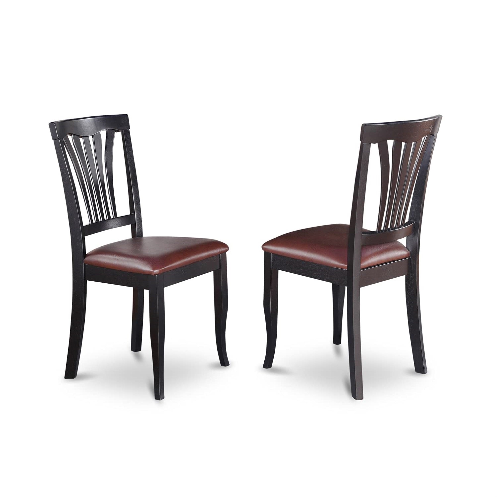AVON5-BLK-LC 5 Pc Dining room set for 4-Oval dinette Table with Leaf and 4 Dining Chairs