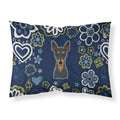 Blue Flowers Min Pin Fabric Standard Pillowcase
