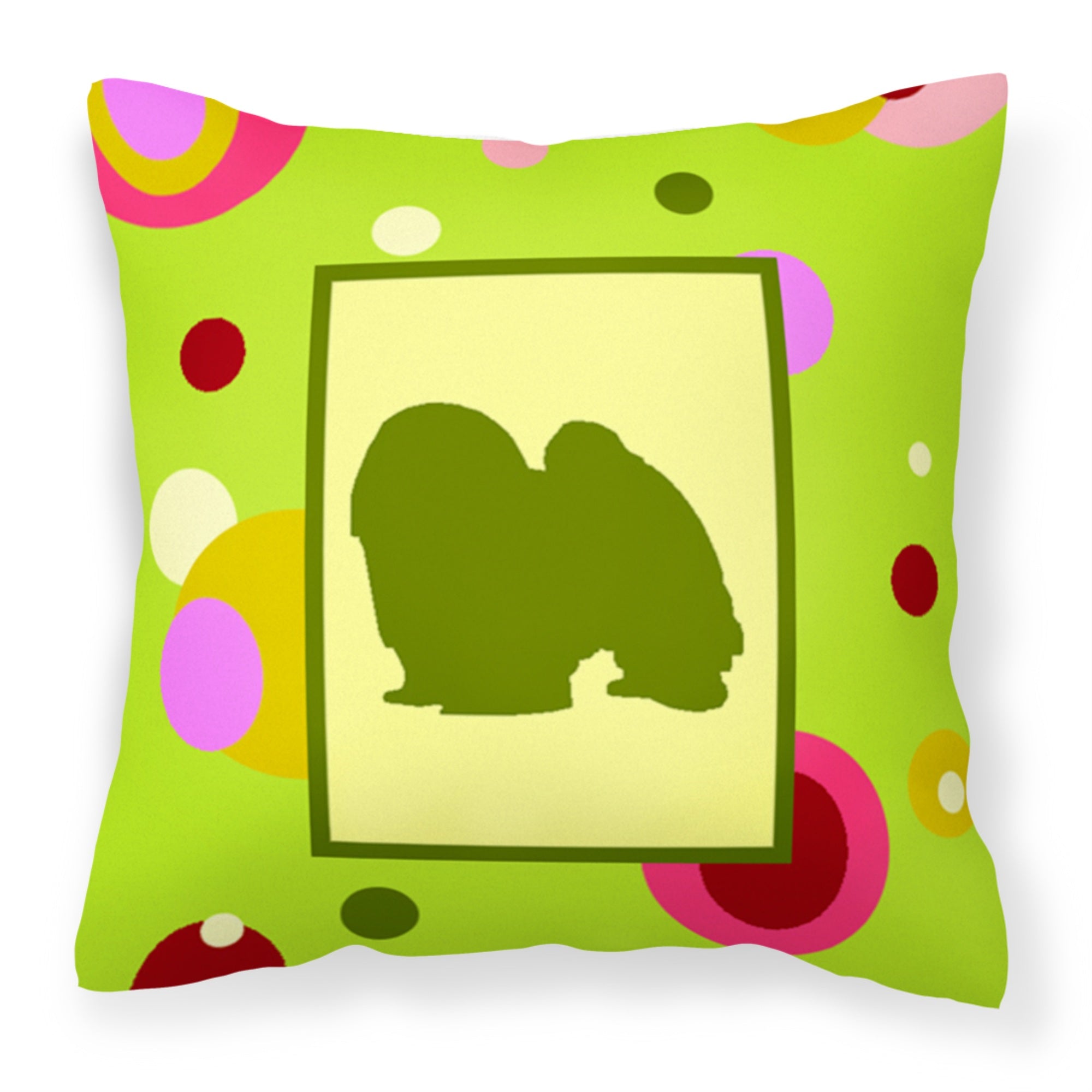 'Caroline'S Treasures Ck1103Pw1414 Japanese Chin Decorative Canvas Fabric Pillow, Large, Multicolor'