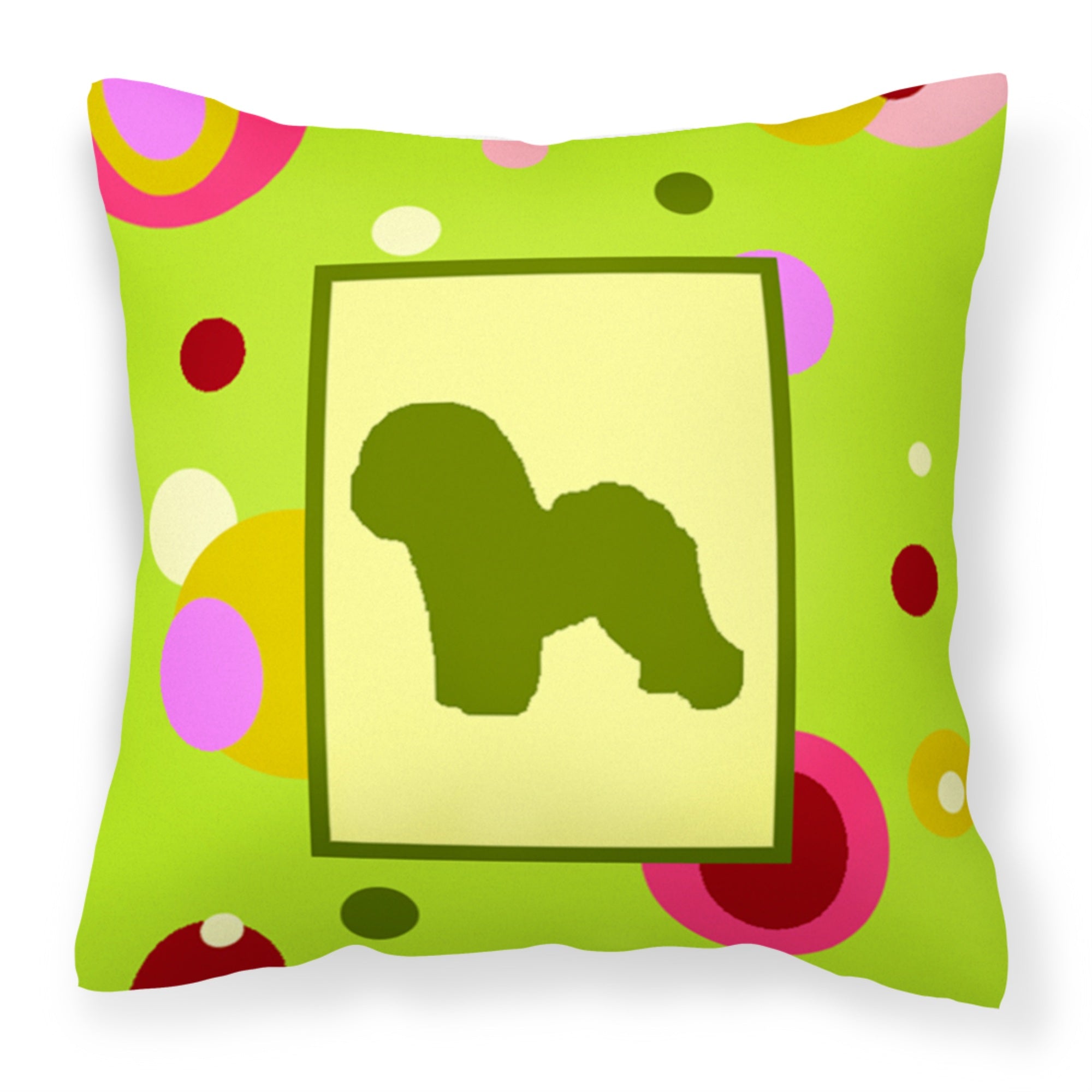 'Caroline'S Treasures Ck1108Pw1414 Bichon Frise Decorative Canvas Fabric Pillow, Large, Multicolor'
