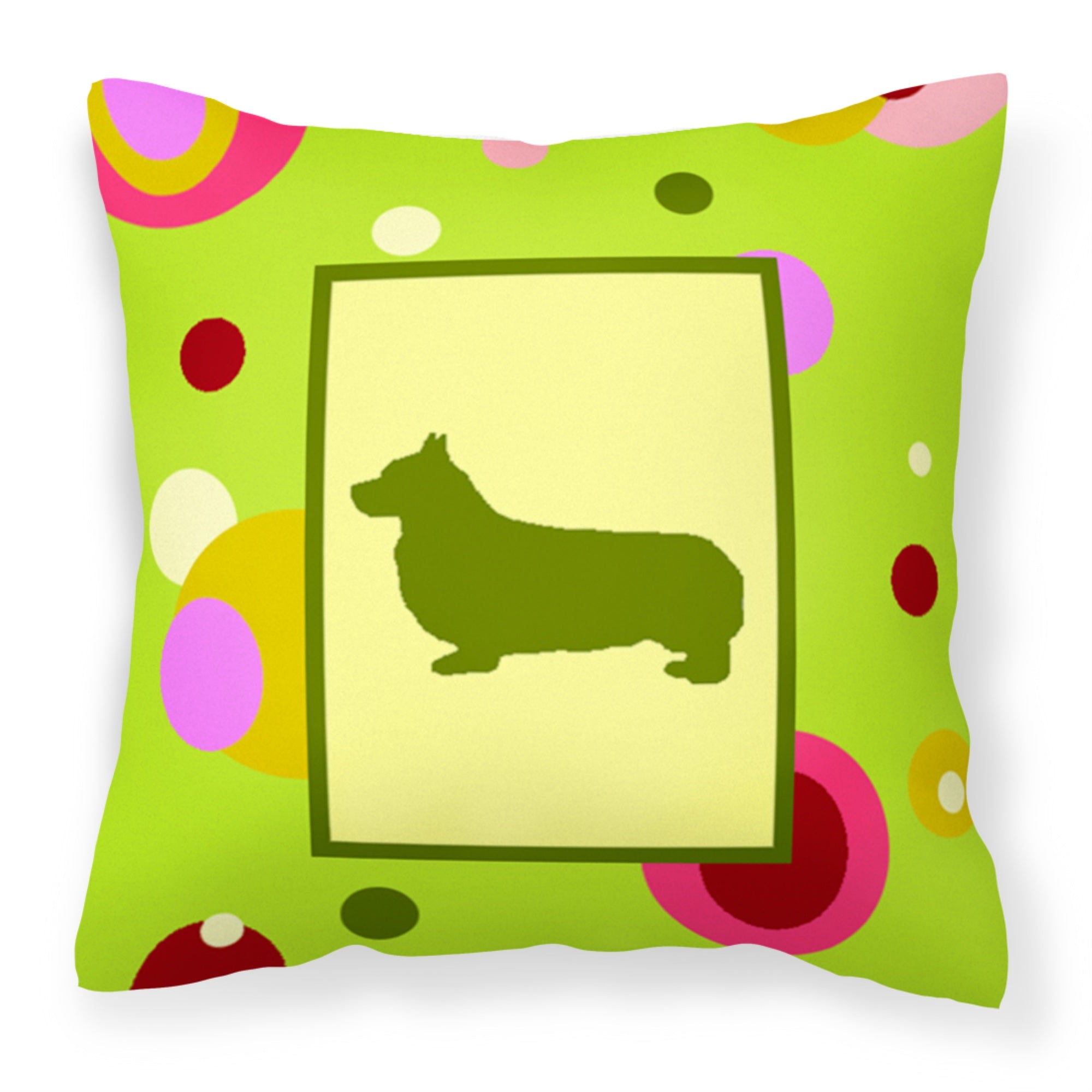 'Caroline'S Treasures Ck1131Pw1414 Corgi Decorative Canvas Fabric Pillow, Large, Multicolor'