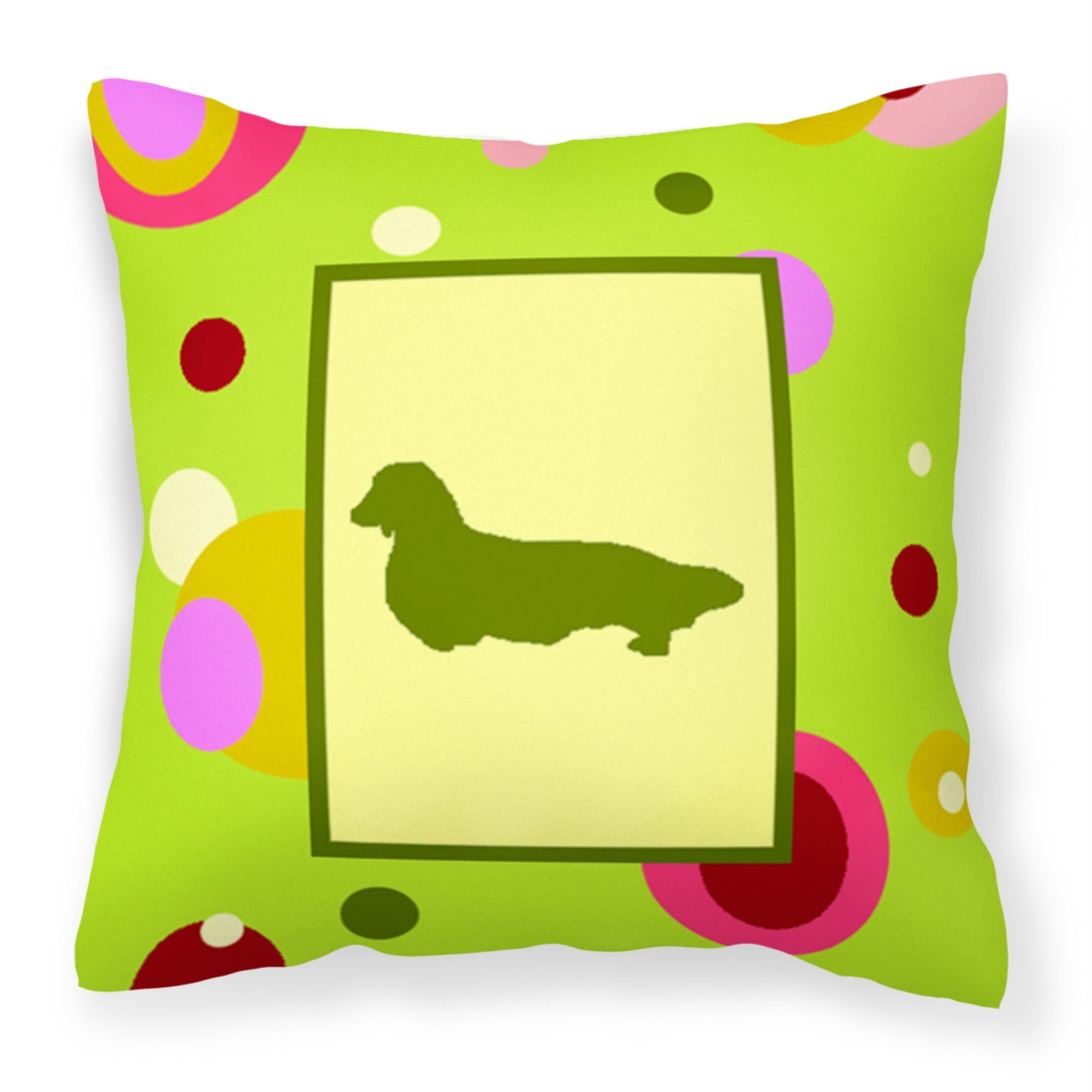 'Caroline'S Treasures Ck1132Pw1414 Dachshund Decorative Canvas Fabric Pillow, Large, Multicolor'