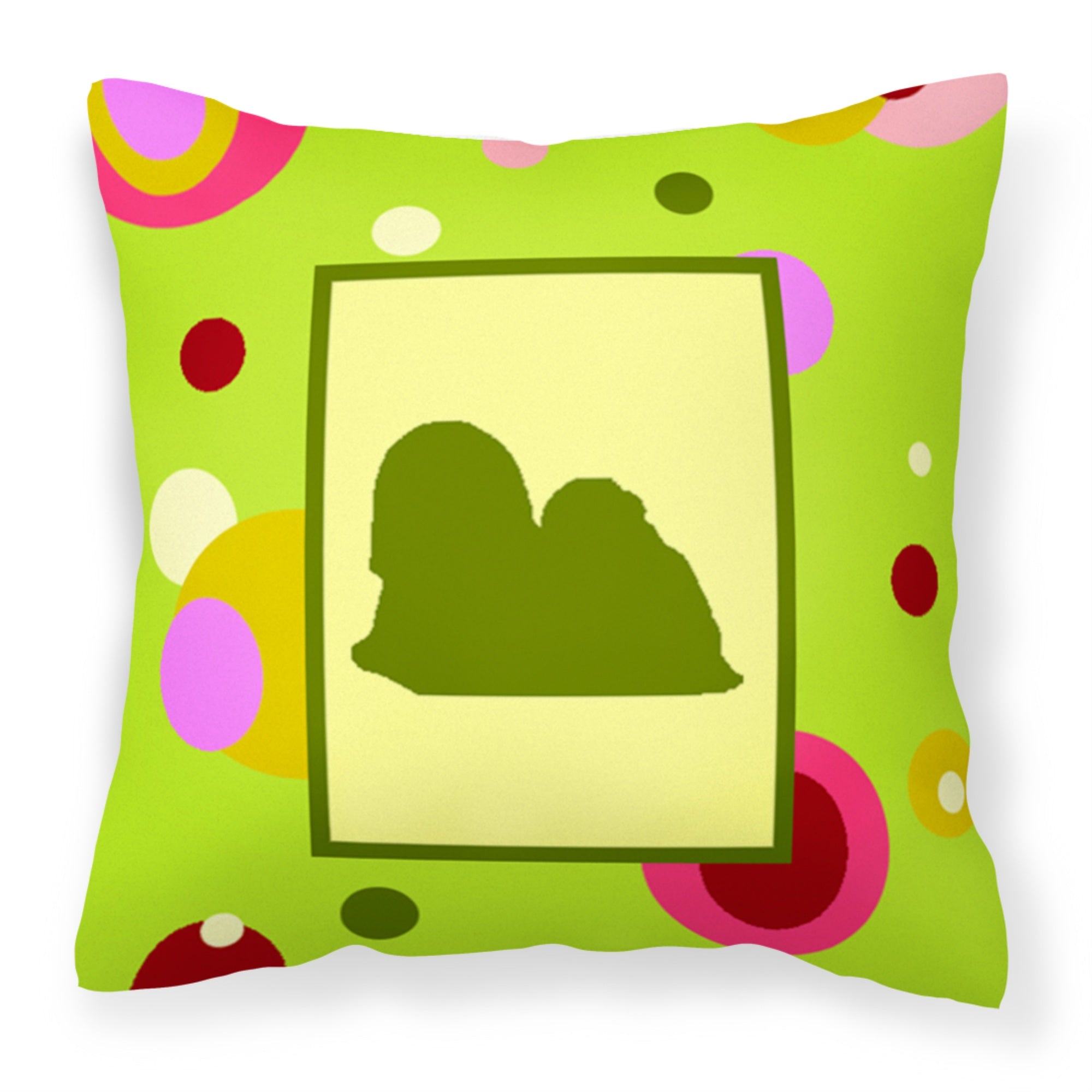 'Caroline'S Treasures Ck1139Pw1414 Lhasa Apso Decorative Canvas Fabric Pillow, Large, Multicolor'