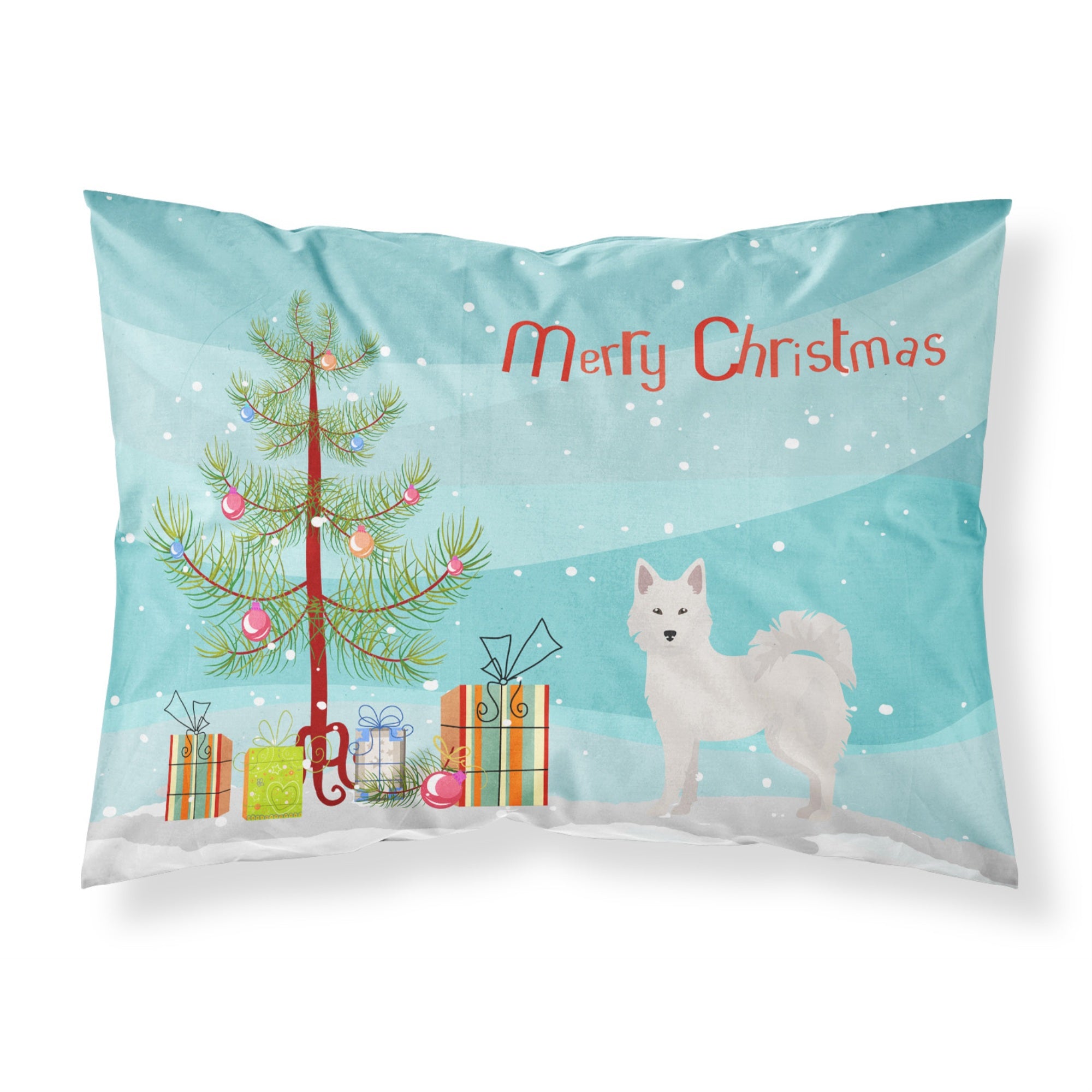 'Caroline'S Treasures Danish Spitz Christmas Tree Fabric Standard Pillowcases, Multicolor'