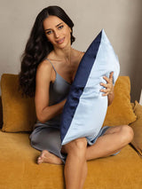 [DarkBlue+LightBlue] SilkSilky 19Momme Pure Silk Pillowcase 001
