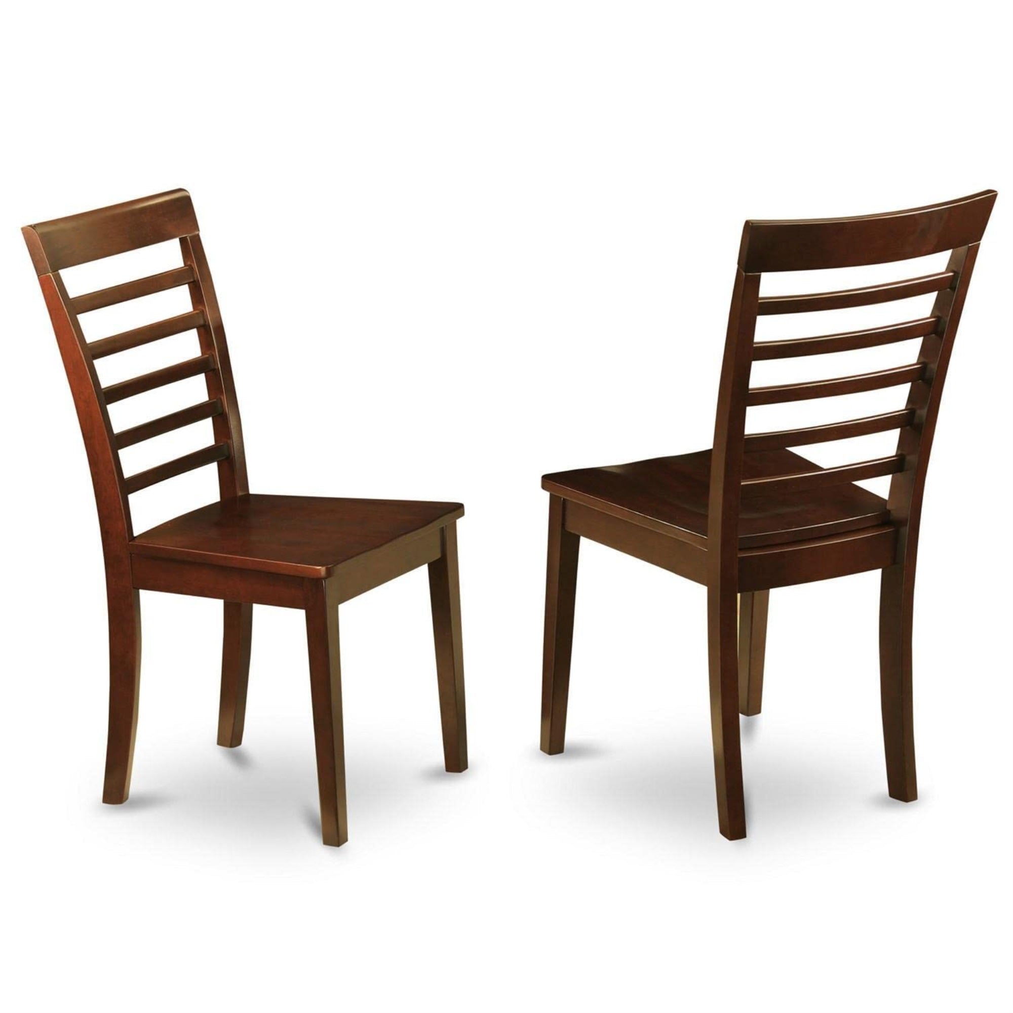 East West Furniture MILA5D-MAH-W Milan 5 Piece Room Set Includes a Rectangle Kitchen Table with Butterfly Leaf and 2 Dining Chairs with 2 Benches, 36x54 Inch