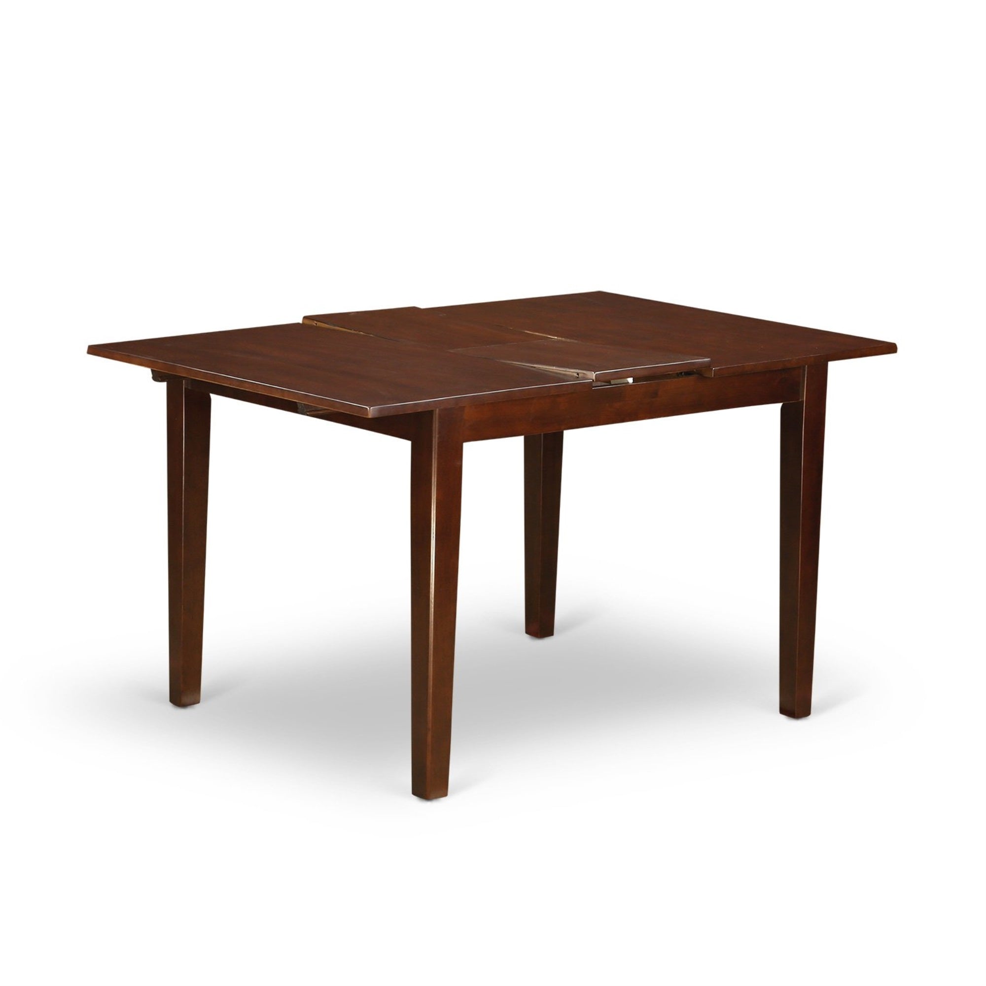 East West Furniture MLCA5C-MAH-W 5 Piece Dining Room Furniture Set Includes a Rectangle Kitchen Table with Butterfly Leaf and 2 Dining Chairs with 2 Benches, 36x54 Inch, Mahogany