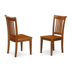 East West Furniture MLPO7-SBR-W Milan 7 Piece Set Consist of a Rectangle Dining Room Table with Butterfly Leaf and 6 Wooden Seat Chairs, 36x54 Inch, Saddle Brown