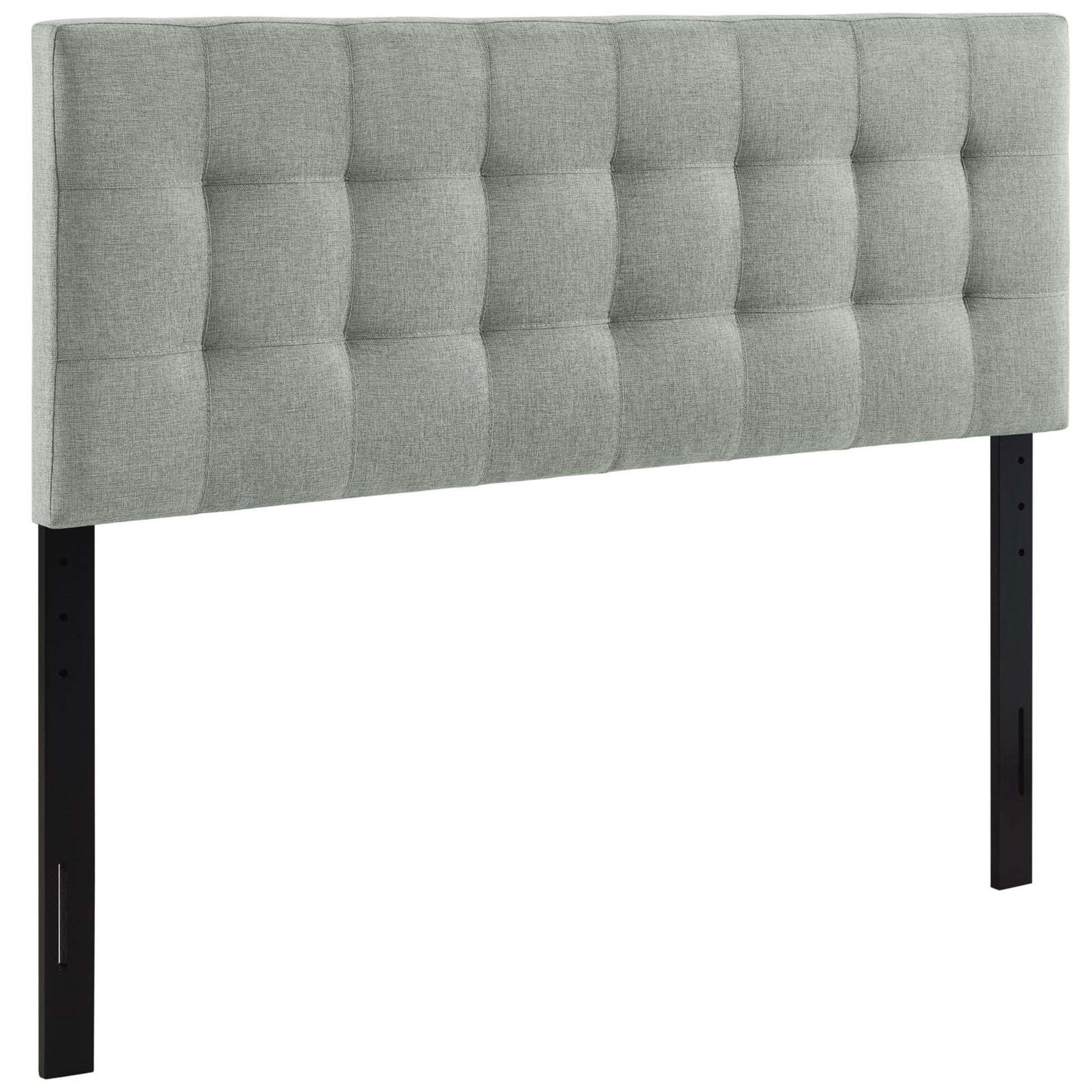 Ergode Lily Full Upholstered Linen Fabric Tufted Headboard - Elegant and Durable Gray Headboard for Full Beds - Complete Bedroom
