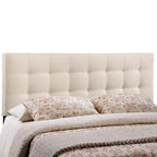 Modway Lily Tufted Linen Fabric Upholstered Full Headboard in Ivory