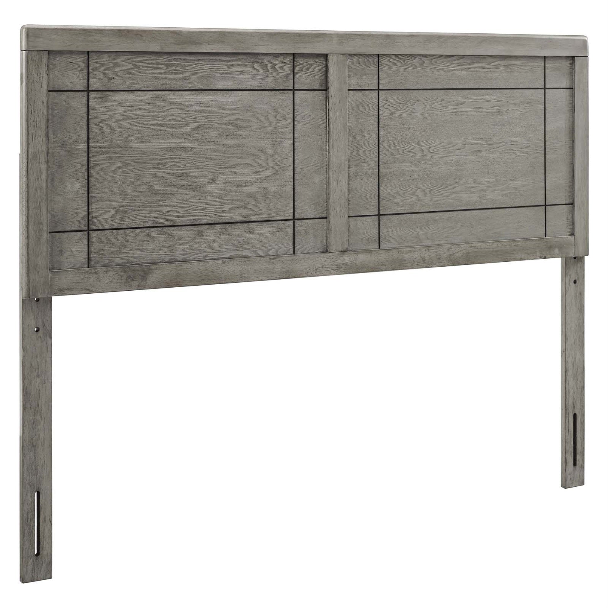 Archie Wood Queen Headboard - Modern Retro Design, Window Pane Pattern, Compatible with Billie and Margo Bed Frames, Durable Rub