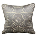 Plutus Daria Moss Silver Geometric Luxury Throw Pillow Double Sided  26' X 26'